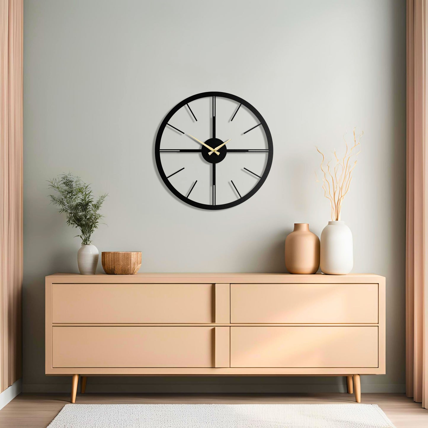 Rain Metal Wall Clock