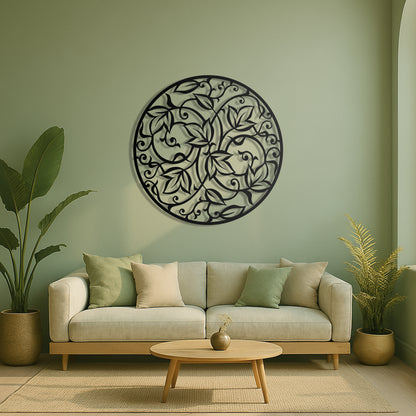 Round Leaf Mandala Metal Wall Art