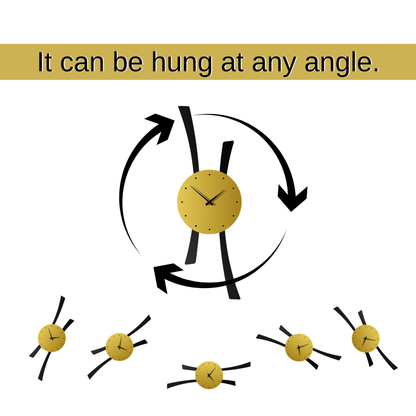 Gold & Black Modern Metal Wall Clock