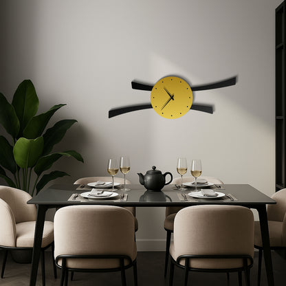 Gold & Black Modern Metal Wall Clock