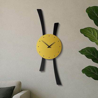 Gold & Black Modern Metal Wall Clock