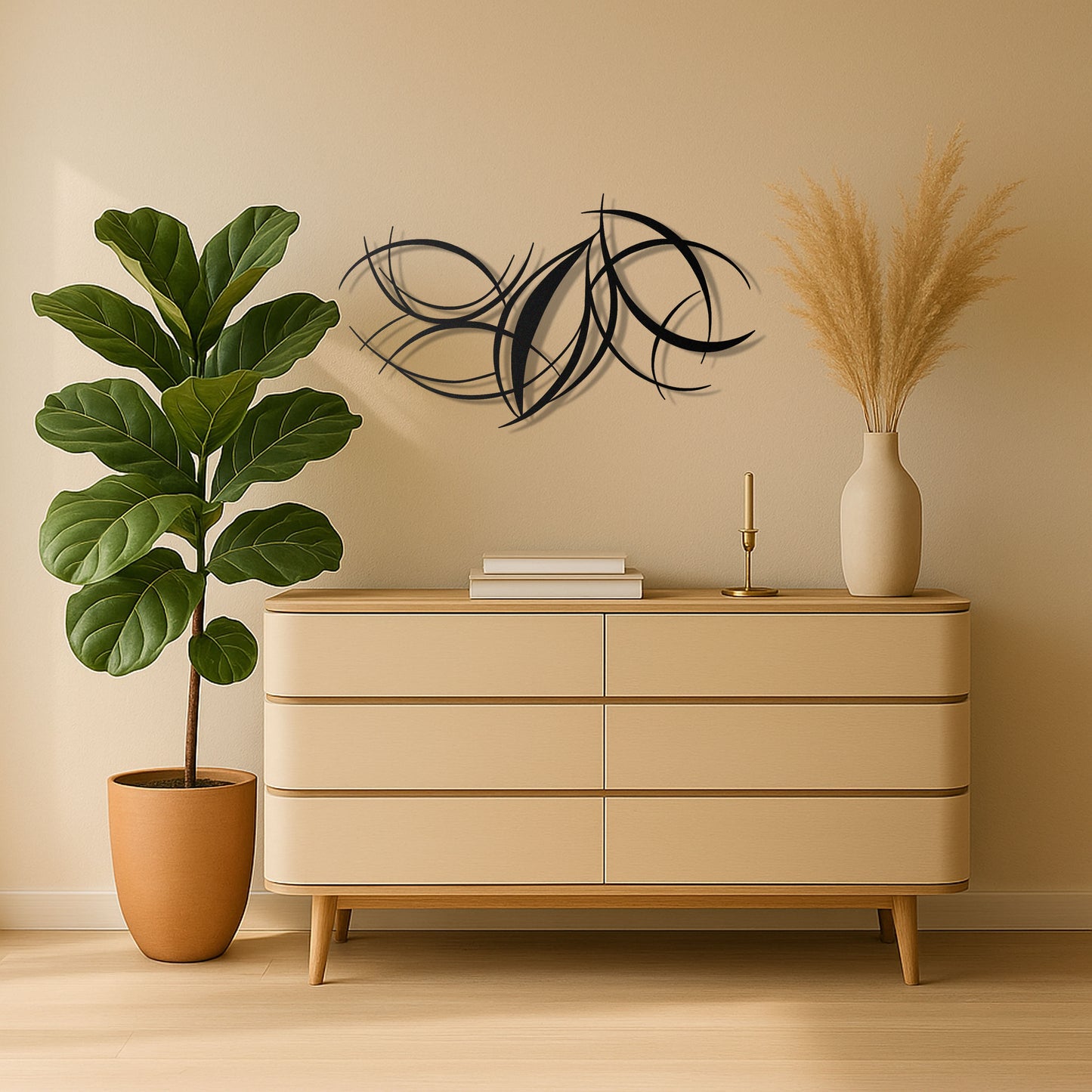 Curved Lines Metal Wall Art