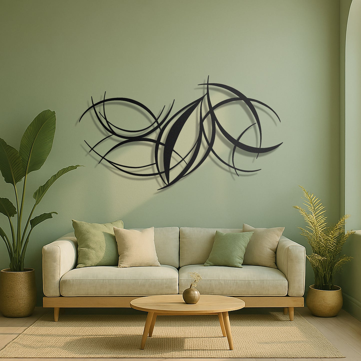 Curved Lines Metal Wall Art