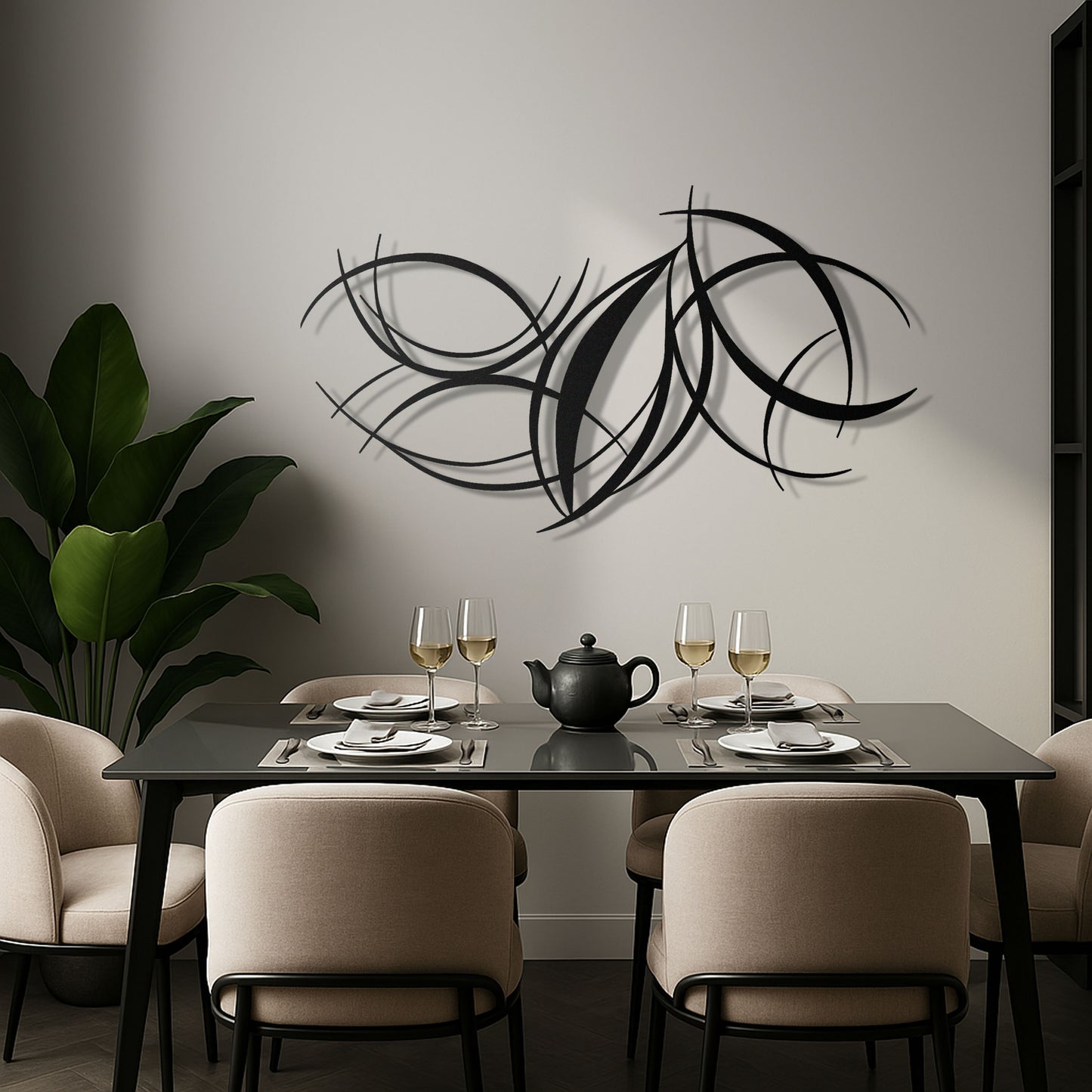 Curved Lines Metal Wall Art