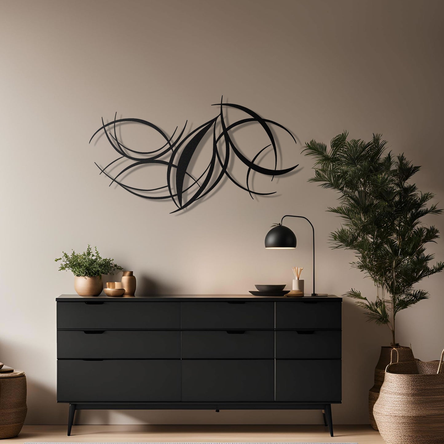 Curved Lines Metal Wall Art