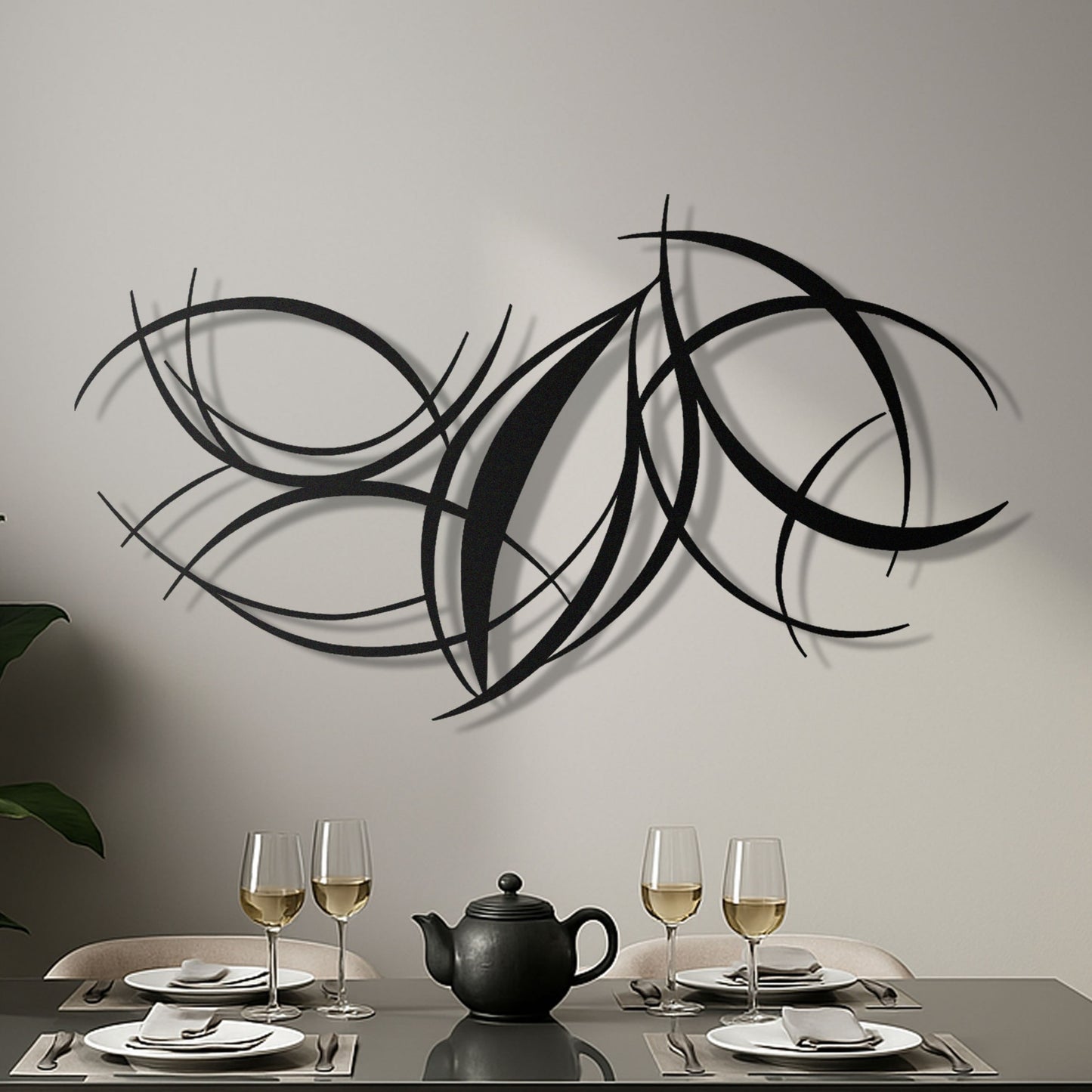 Curved Lines Metal Wall Art